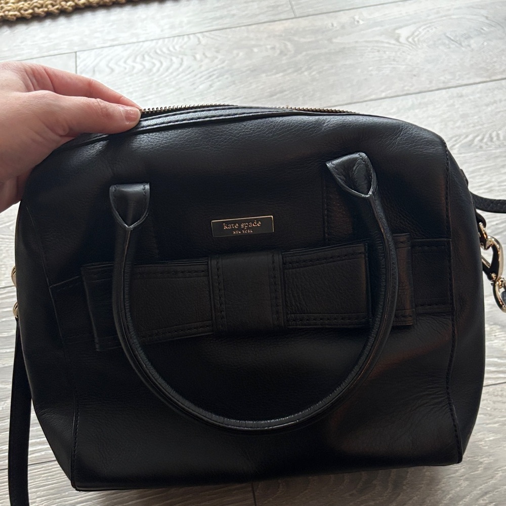 Kate Spade Black Leather Bow Satchel
